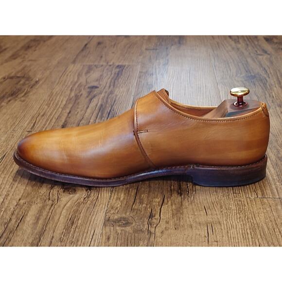 Allen Edmonds Plymouth Light Tan Monk Strap Leather Oxfords Dress Shoes 9.5D main image 8